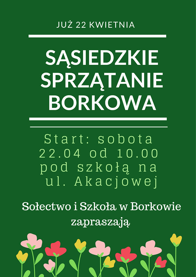 Sprzątanie Borkowa 22 kwietnia Sołectwo Borkowo